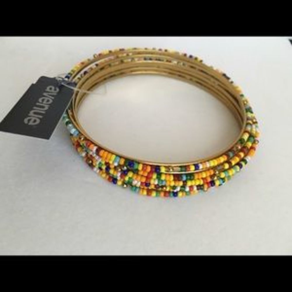 Plus Size Avenue Seed Bead Bohemian Bangle Bracelt